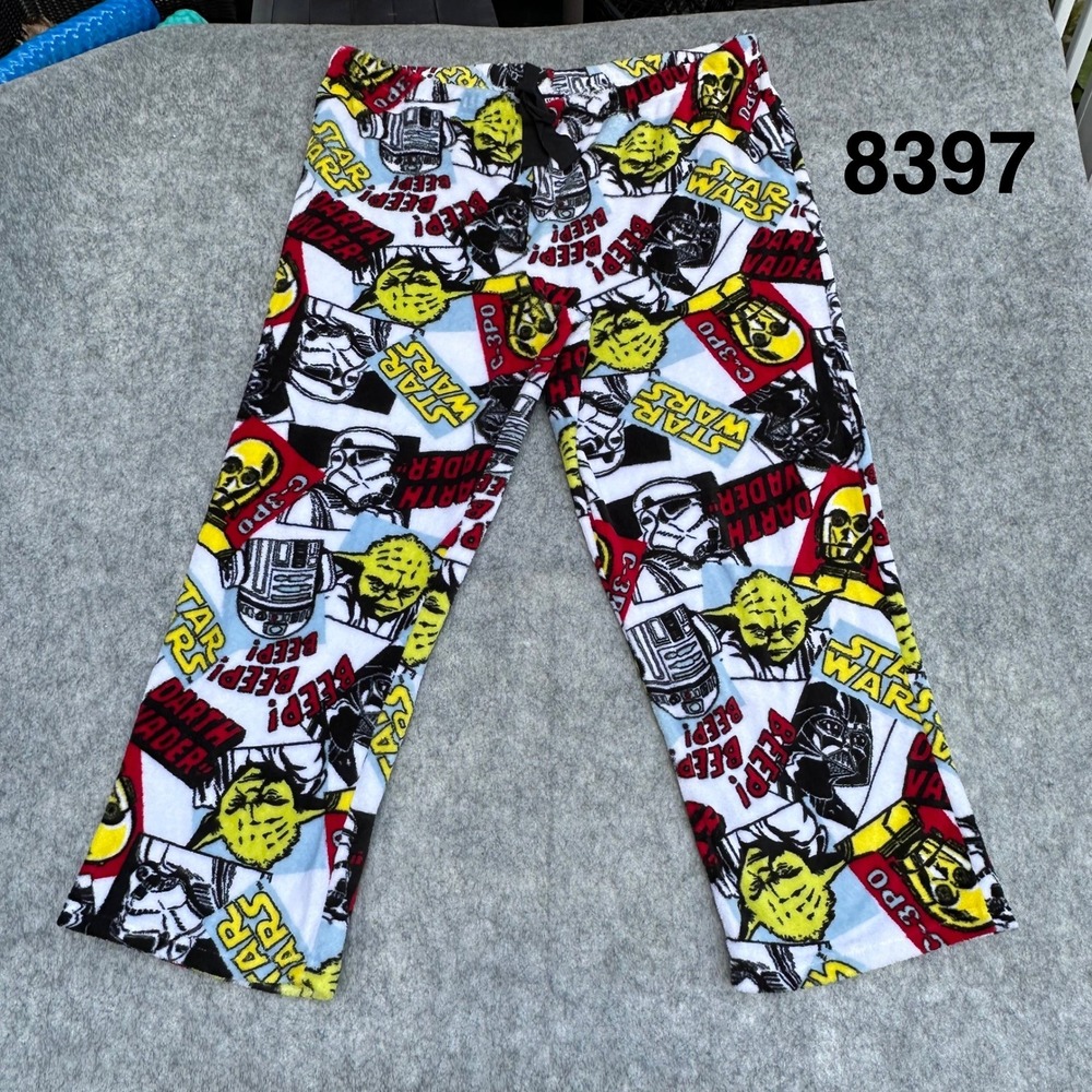 Star Wars Pajama Pants Womens 2XL Multicolor Excellent Fleece Character Print